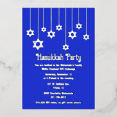 Stars of David Hanukkah Party Folieneinladung (Vorderseite)