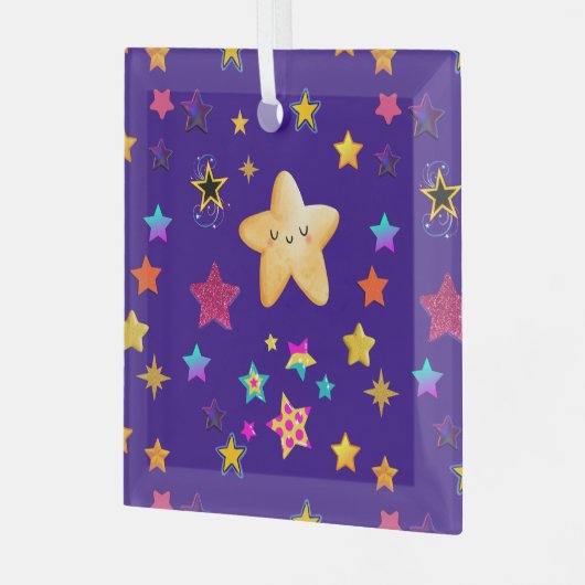 STARS ORNAMENT AUS GLAS (Vorderseite links)
