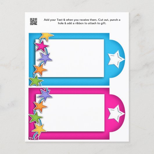 Stars Party Geschenk oder Vorzug Tag Tags Flyer (Vorne)