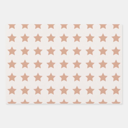 Stars Pattern Beige Earth Tones Geschenkpapier Set (Vorderseite 3)