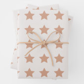 Stars Pattern Beige Earth Tones Geschenkpapier Set (Beispiel)