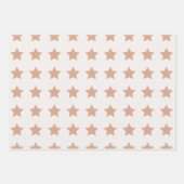 Stars Pattern Beige Earth Tones Geschenkpapier Set (Vorderseite)
