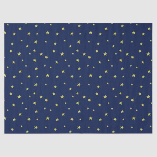 Stars Pattern Midnight Blue Seidenpapier (Vorderseite)
