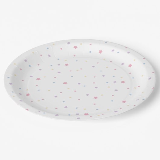 Stars Pattern Pastellfarben Pappteller (Schrägansicht)