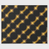 Stars Pattern Schwarz und Gold Star Lights Elegant Geschenkpapier (Flach)