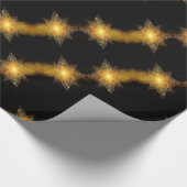 Stars Pattern Schwarz und Gold Star Lights Elegant Geschenkpapier (Ecke)