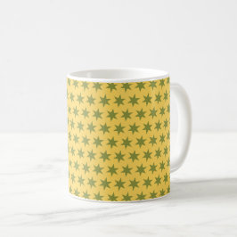 Stars Pattern Trending Colors Gold Green Yellow Kaffeetasse