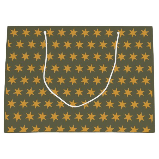 Stars Pattern Trending Colors Green Mango Große Geschenktüte (Vorderseite)