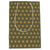 Stars Pattern Trending Colors Green Mango Mittlere Geschenktüte (Vorderseite)