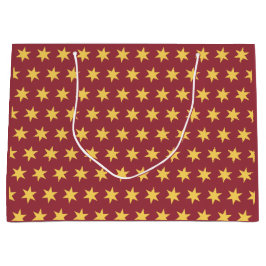 Stars Pattern Trending Colors Maroon Gold Große Geschenktüte