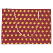 Stars Pattern Trending Colors Maroon Gold Große Geschenktüte (Rückseite)