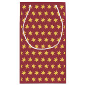 Stars Pattern Trending Colors Maroon Gold Kleine Geschenktüte (Rückseite)