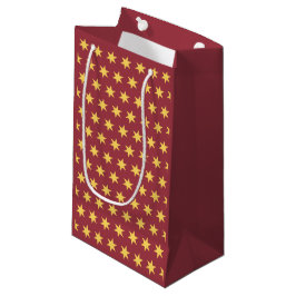 Stars Pattern Trending Colors Maroon Gold Kleine Geschenktüte