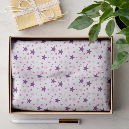 Stars pattern White Seidenpapier (Geschenk)