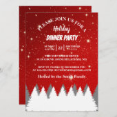 Stars Pines Tree Holiday Party Einladung (Vorne/Hinten)