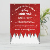 Stars Pines Tree Holiday Party Einladung (Stehend Vorderseite)