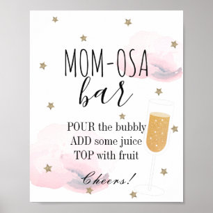 Stars & Pink Clouds Kinderdusche Mama-osa-Bar Poster