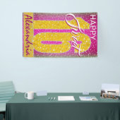 Stars Pink Glitzer Glitz | Sweet 16 Birthday Party Banner (Messeveranstaltung)