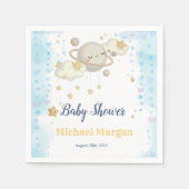 Stars Planet Clouds Blue Baby Dusche Serviette (Vorderseite)