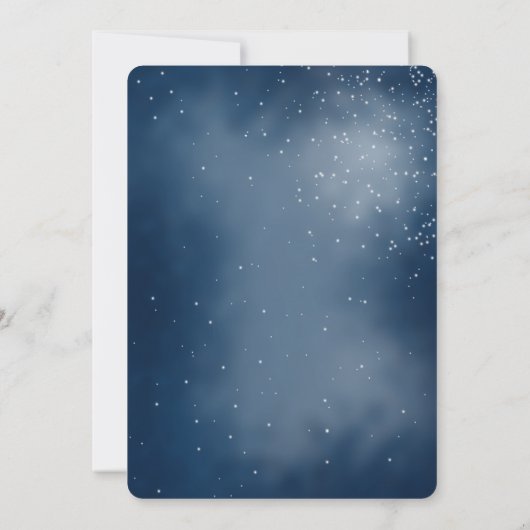 Stars Planets Galaxy Blue Quinceañera Einladung (Rückseite)