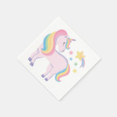 Stars & Regenbogen Magisches Einhorn Girl's Birthd Serviette (Ecke)