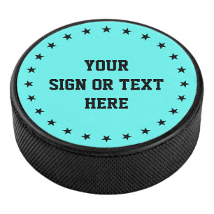 Stars Ring schwarz + Farbe, Zeichen oder Text Eishockey Puck