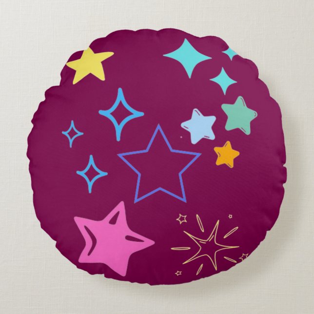 Stars Round Pillow Rundes Kissen (Vorderseite)