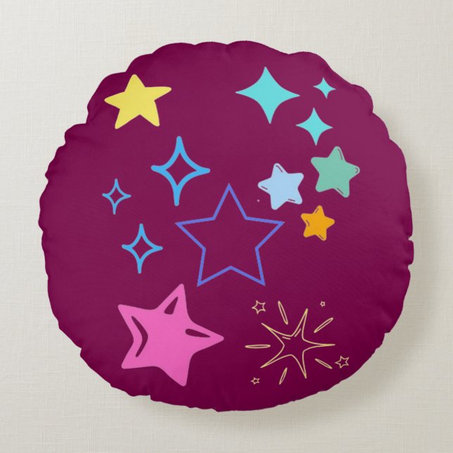Stars Round Pillow Rundes Kissen (Vorderseite)