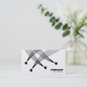 Stars schießen - Schwarz auf Weiß (Gold) Visitenkarte (Stehend Vorderseite)