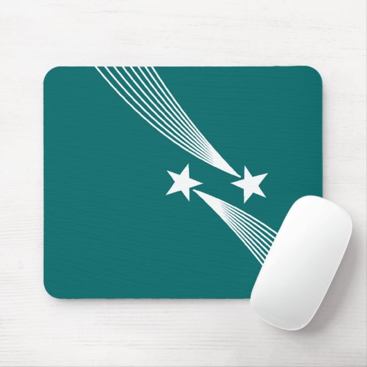 Stars schießen - Weiß auf Aquamarin Grün 006666 Mousepad (Mit Mouse)