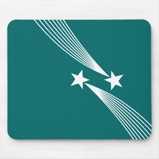 Stars schießen - Weiß auf Aquamarin Grün 006666 Mousepad (Vorne)