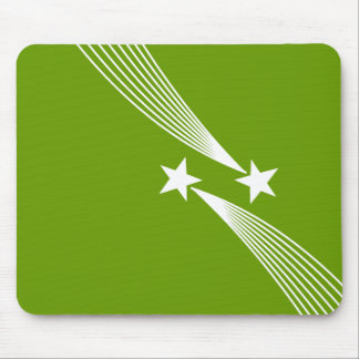 Stars schießen - Weiß auf Grün 669900 Mousepad