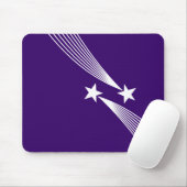 Stars schießen - Weiß auf Lila Mousepad (Mit Mouse)