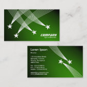 Stars schießen - Weiß auf Spotlit Green Visitenkarte (Vorne/Hinten)