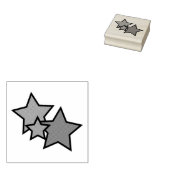 Stars Schwarze Kontur Muster Gummistempel (Stempel)