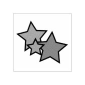Stars Schwarze Kontur Muster Gummistempel (Prägung)