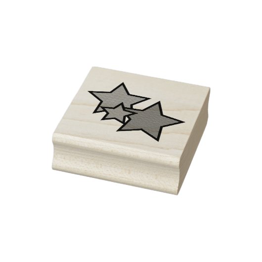 Stars Schwarze Kontur Muster Gummistempel (Stempel)