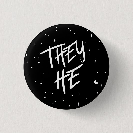 Stars Sie/Er Pronouns Button (Vorderseite)