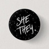Stars Sie/Sie Pronouns Button (Vorderseite)