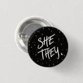 Stars Sie/Sie Pronouns Button (Vorne & Hinten)