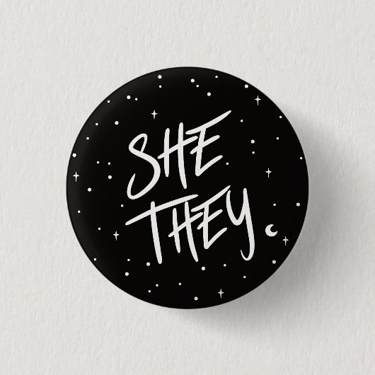Stars Sie/Sie Pronouns Button (Vorderseite)