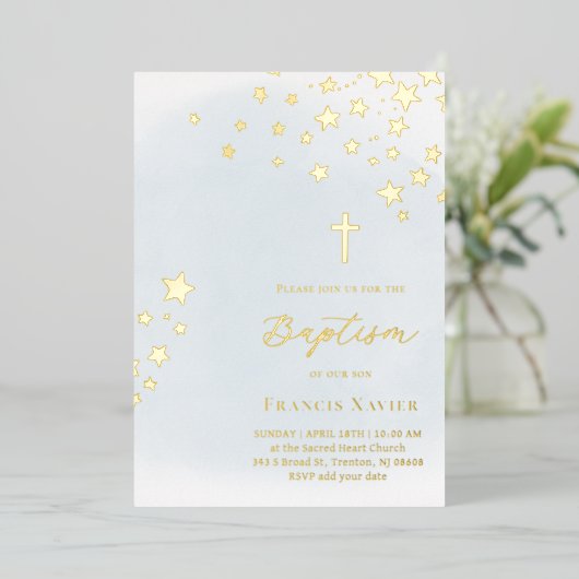 stars sky | Baptism  Folieneinladung (Stehend vorne)