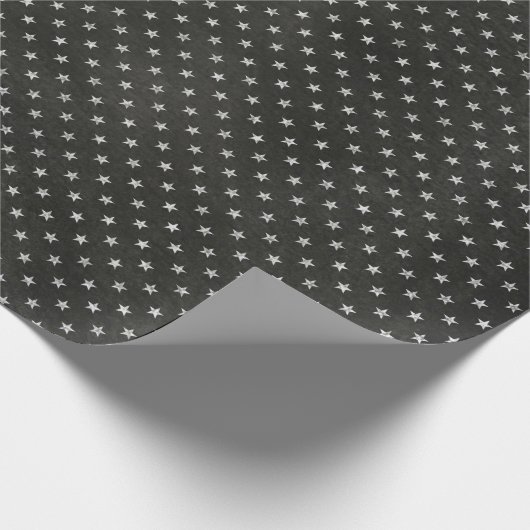 Stars Sky Schwarz-weiß Night Chalkboard Delikat Geschenkpapier (Ecke)