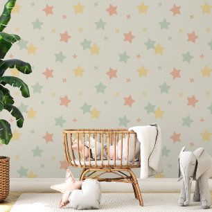 Stars Soft Pastel Baby Kinderzimmer and Kids Room Tapete