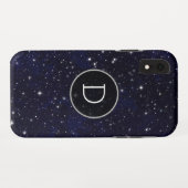 Stars Space Galaxy Blue Cosmos Night Sky Monogram Case-Mate iPhone Hülle (Rückseite (Horizontal))