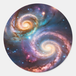 Stars Spiralgalaxie Runder Aufkleber