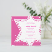 Stars & Squares Bar Bat Mitzvah Einladung Rosa (Stehend Vorderseite)