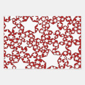 Stars, Stars, Stars in Red and White Geschenkpapier Set (Vorderseite)