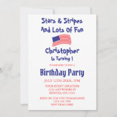 Stars & Streifen 1. Geburtstag Einladung (Vorderseite)