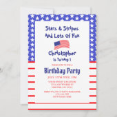 Stars & Streifen 1. Geburtstag Einladung (Vorderseite)